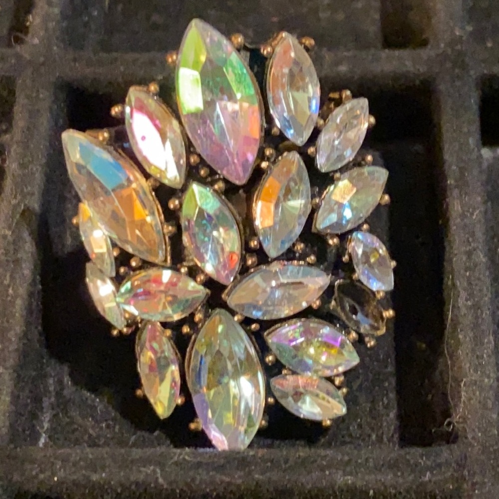 5/20 Vintage Aurora Borealis Cocktail Ring